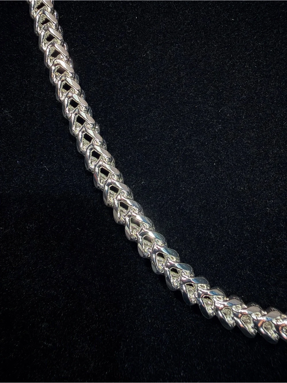 Franco 22in 6.5MM Italy 925 Stamped silver filled necklace 55.2g brand new